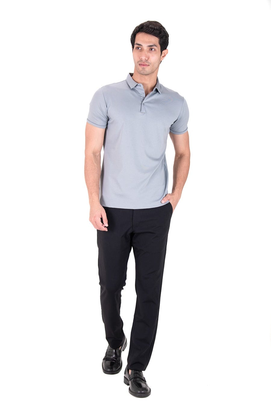 Fluid Cotton Polo - Chrome Grey