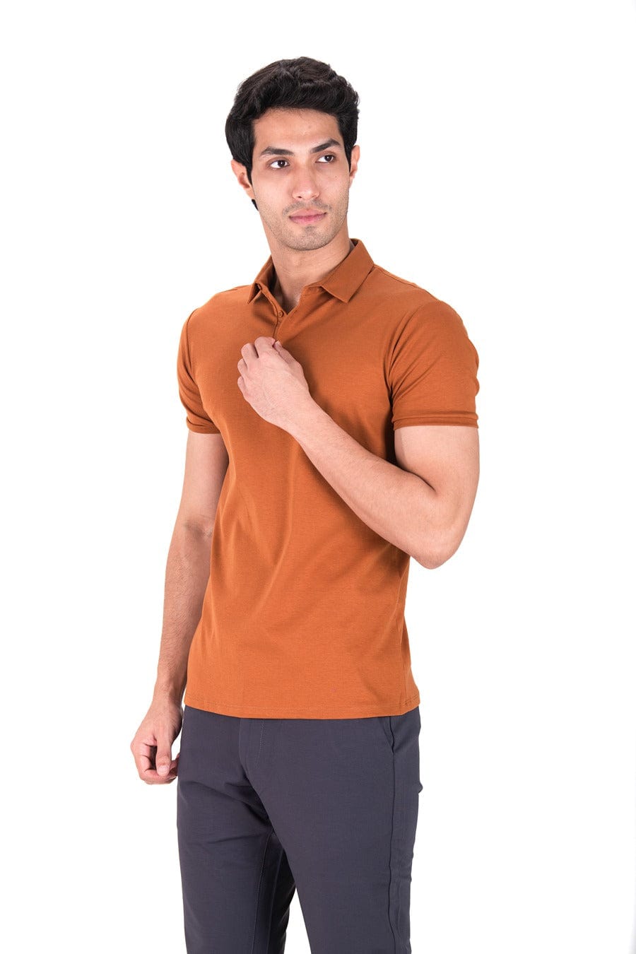 Fluid Cotton Polo - Molten Rust