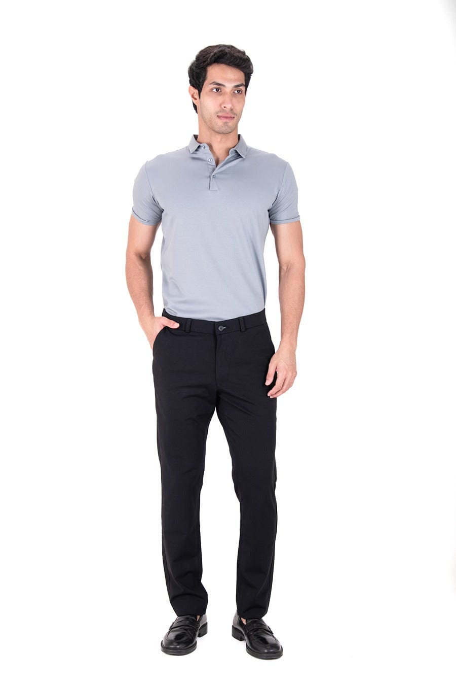 Fluid Cotton Polo - Chrome Grey