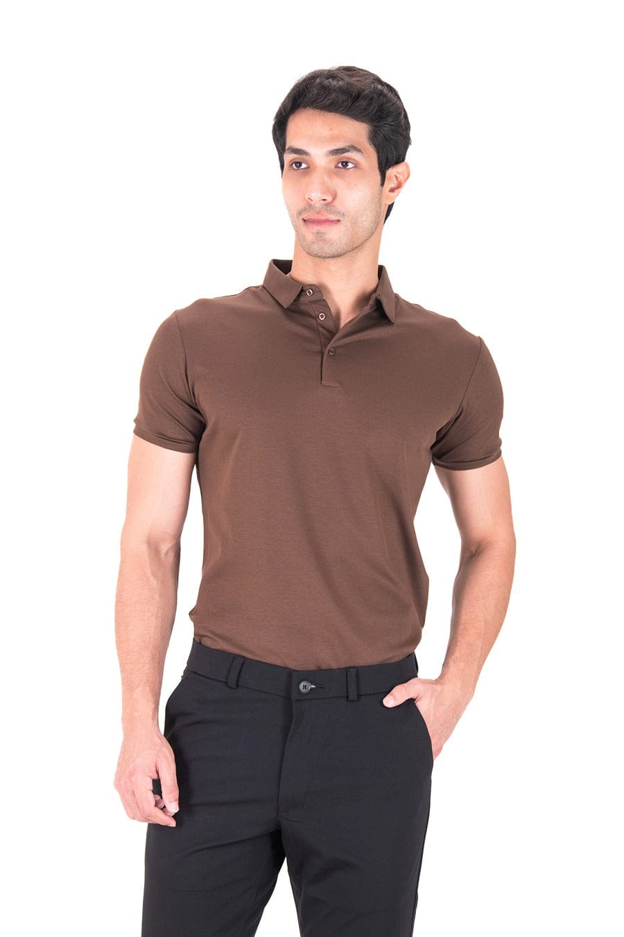 Fluid Cotton Polo - Espresso Brown