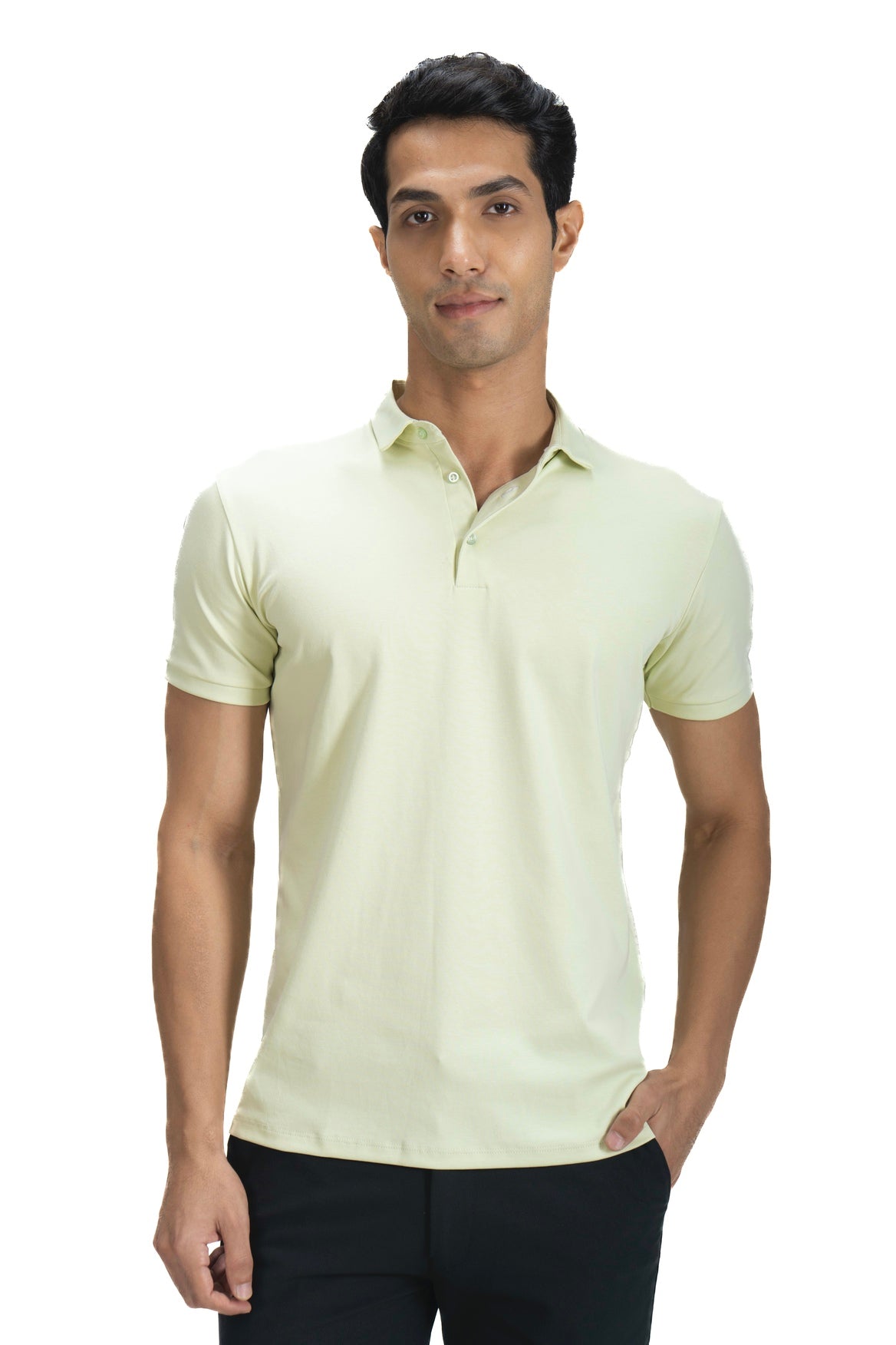 Fluid Cotton Polo - Matcha Cream