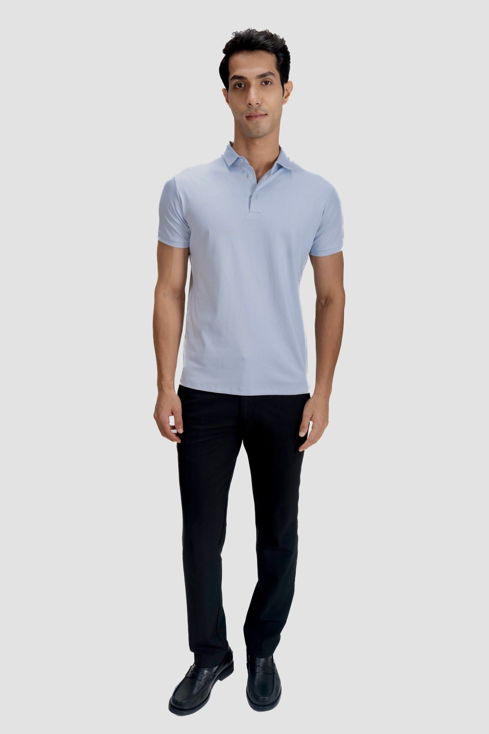 Fluid Cotton Polo - Glacier Blue
