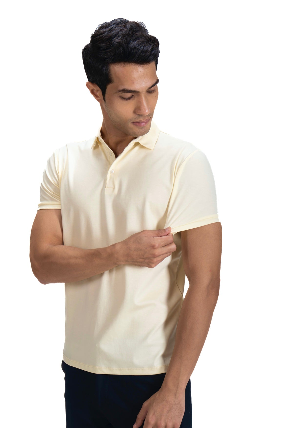 Fluid Cotton Polo - Butter crème