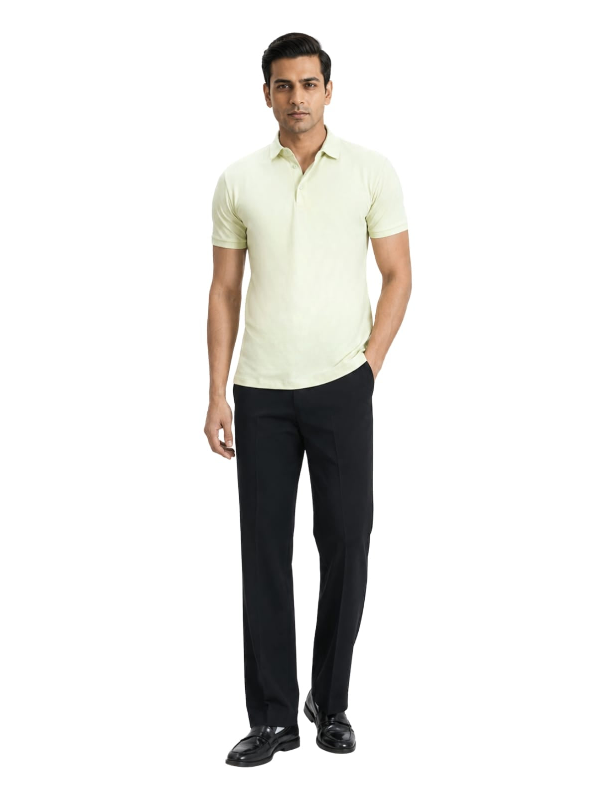 Fluid Cotton Polo - Matcha Cream