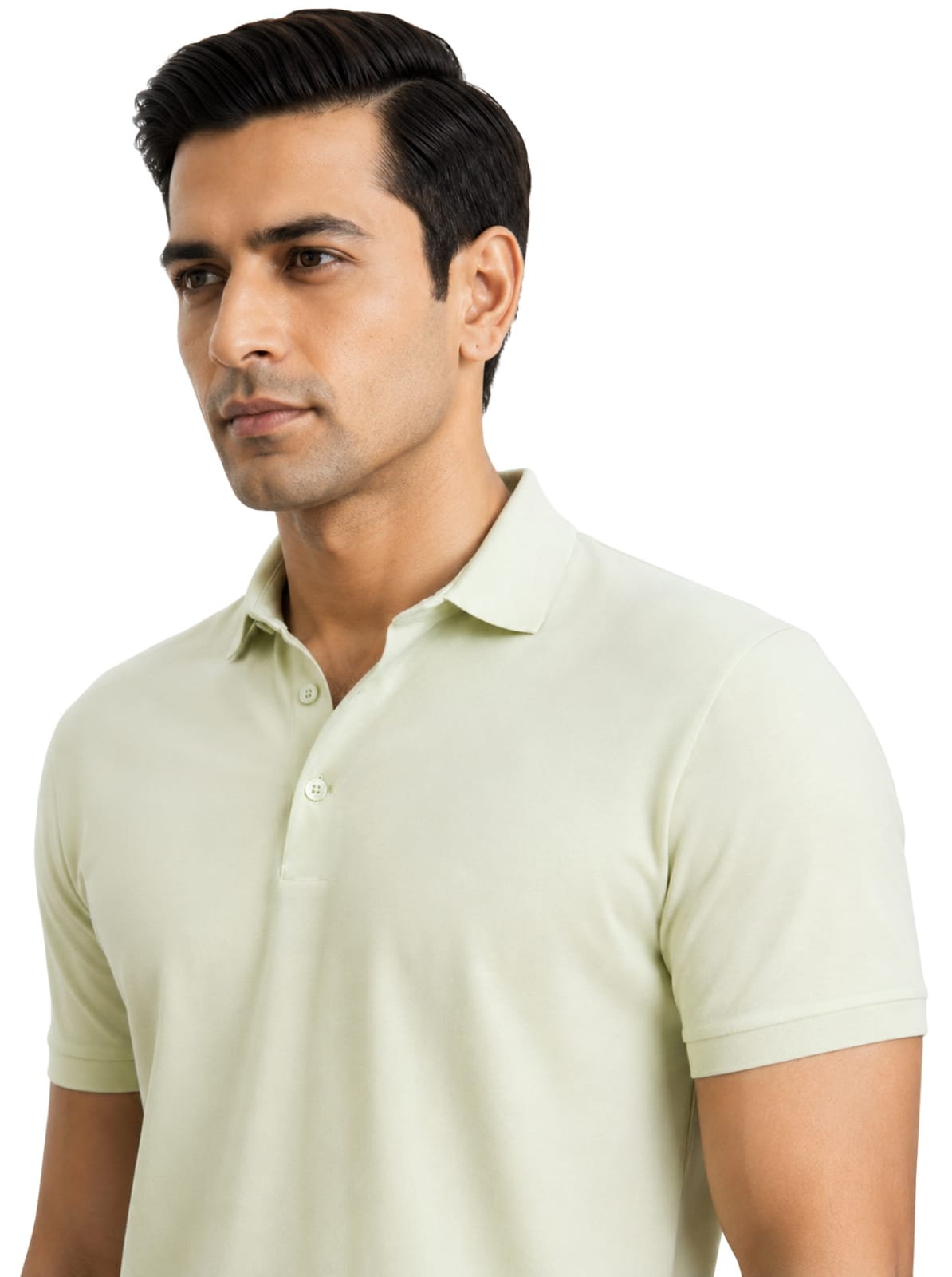 Fluid Cotton Polo - Matcha Cream
