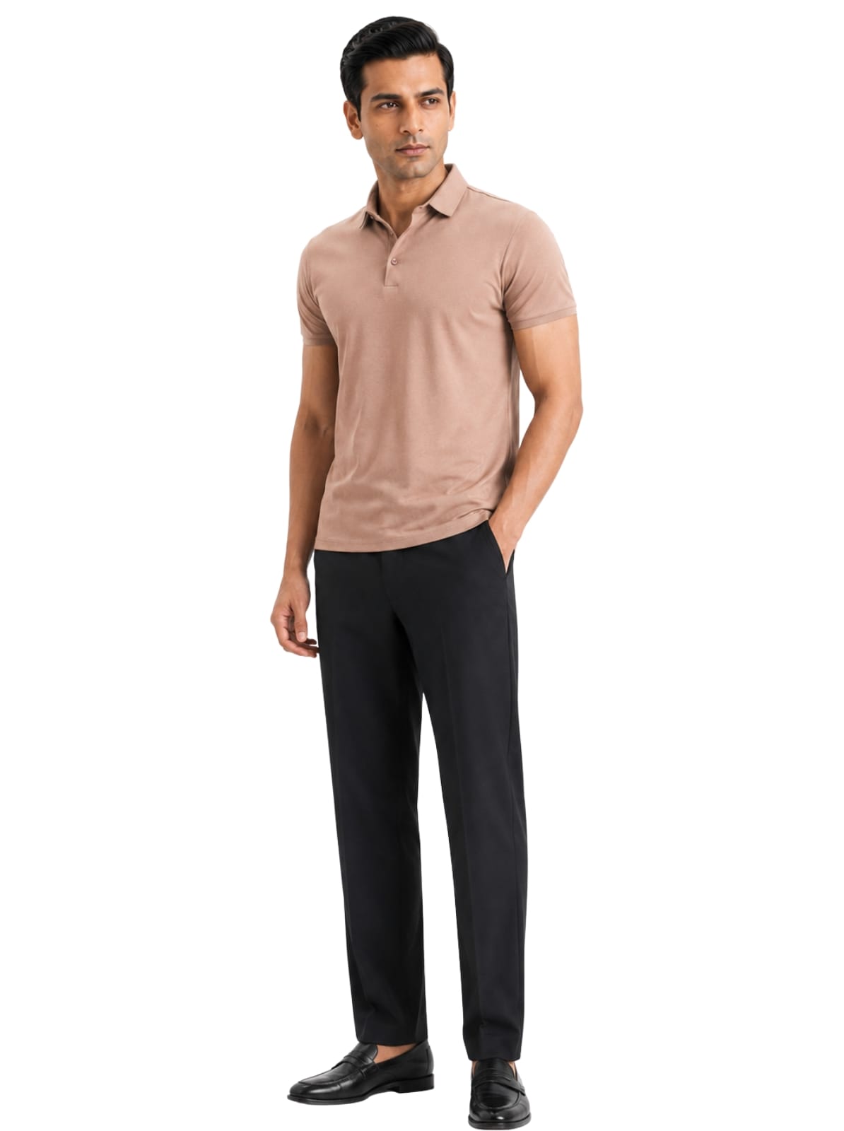 Fluid Cotton Polo - Warm Khaki