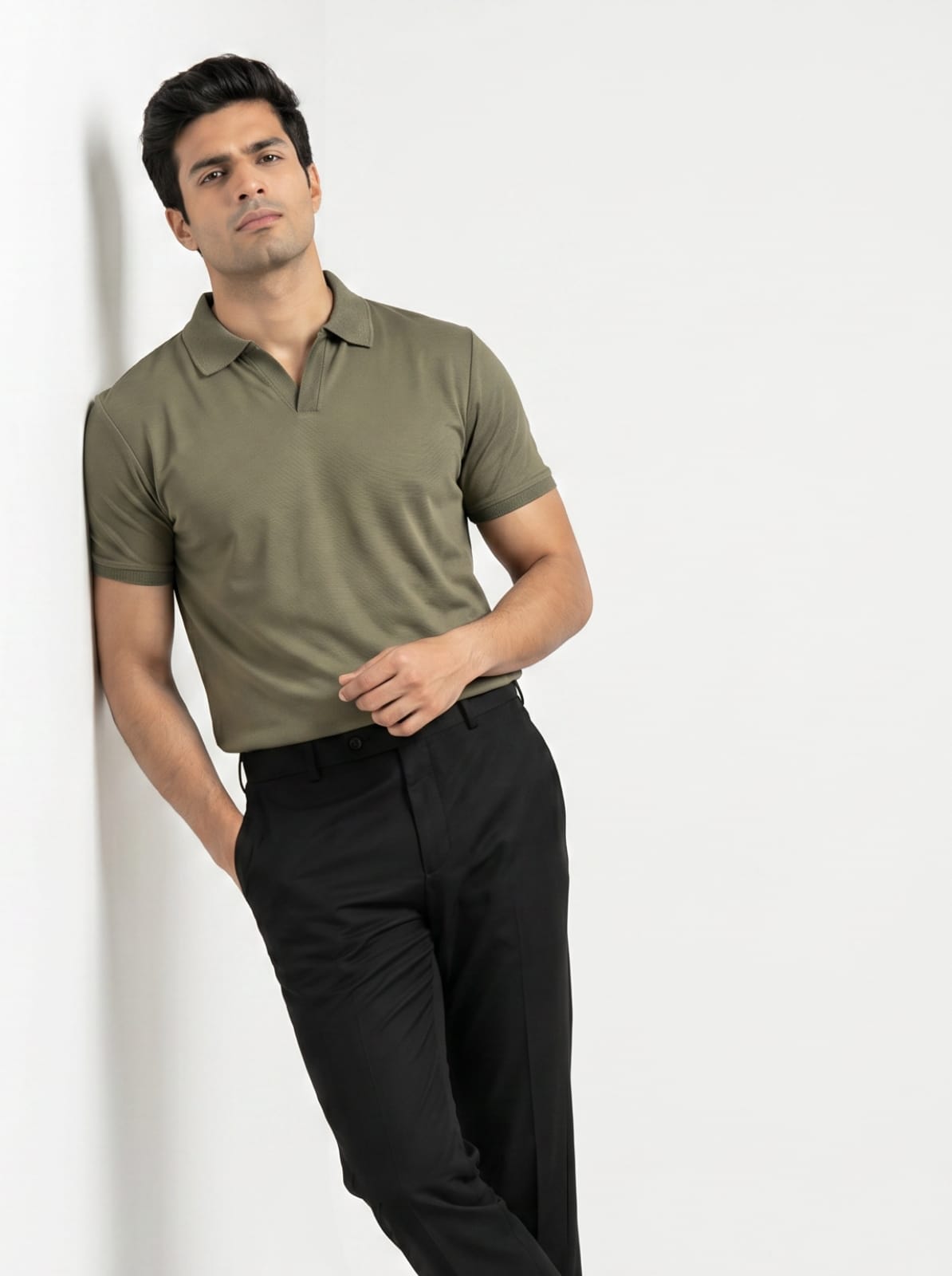 Wing Polo - Olive Green
