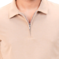 Suede Zipper Polo