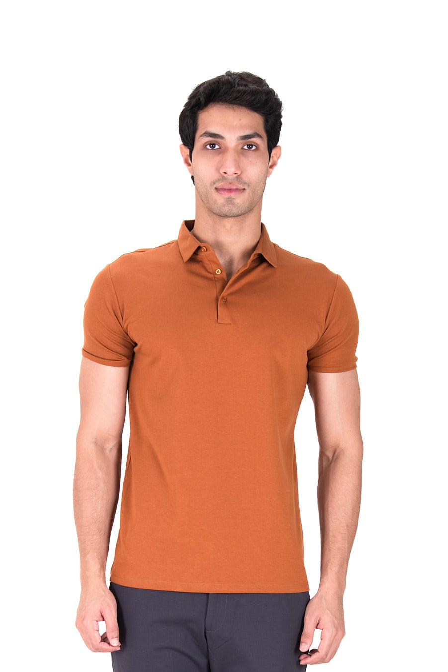 Fluid Cotton Polo - Molten Rust