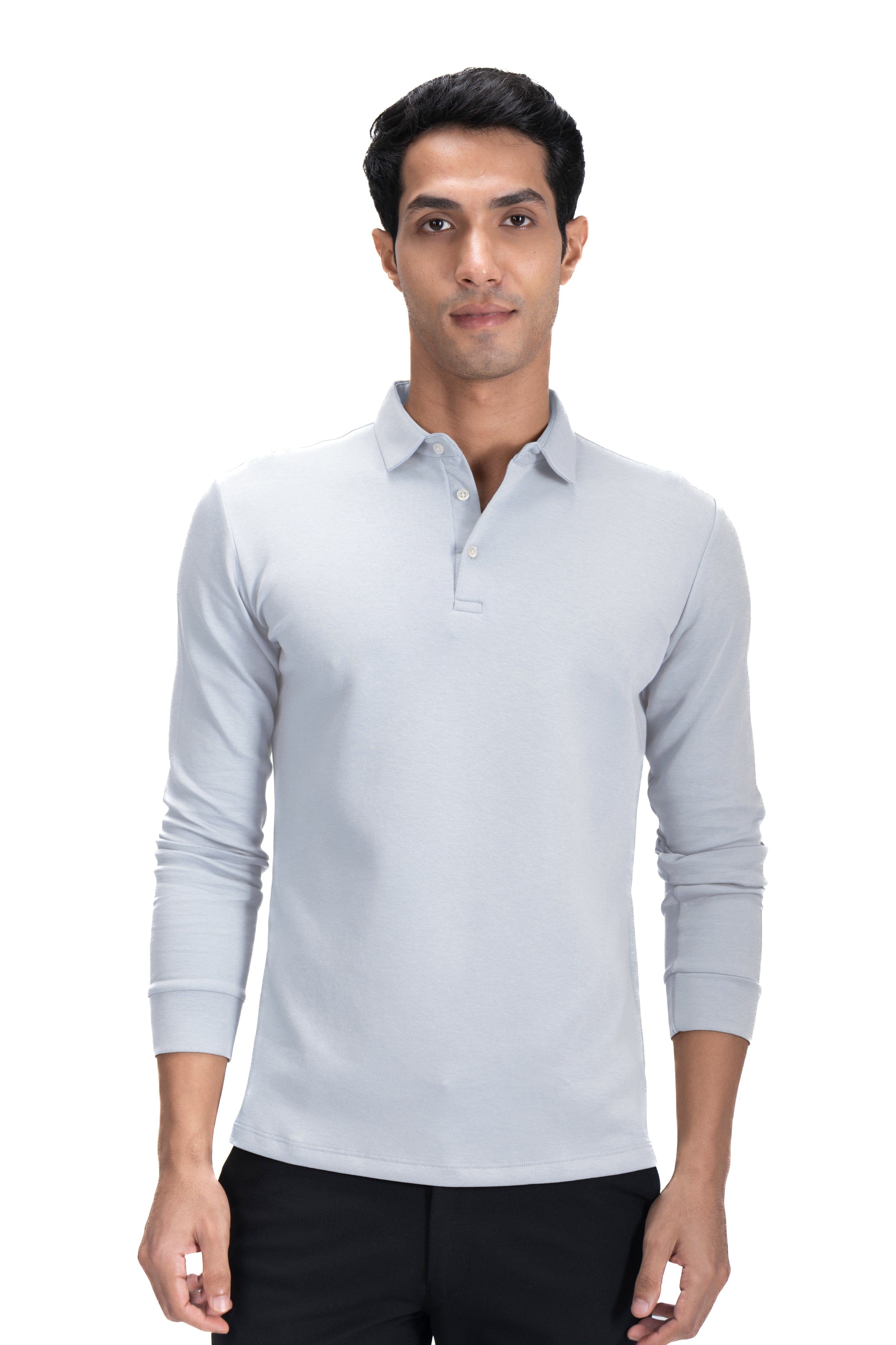 Legacy Polo Sweater- Steel Blue