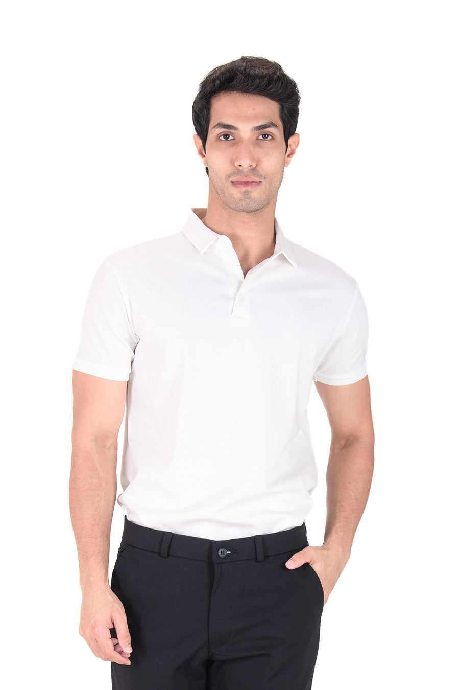 Fluid Cotton Polo - Frost White