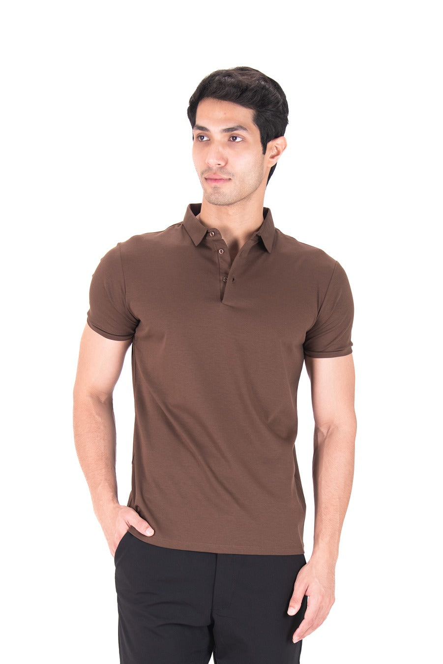 Fluid Cotton Polo - Espresso Brown