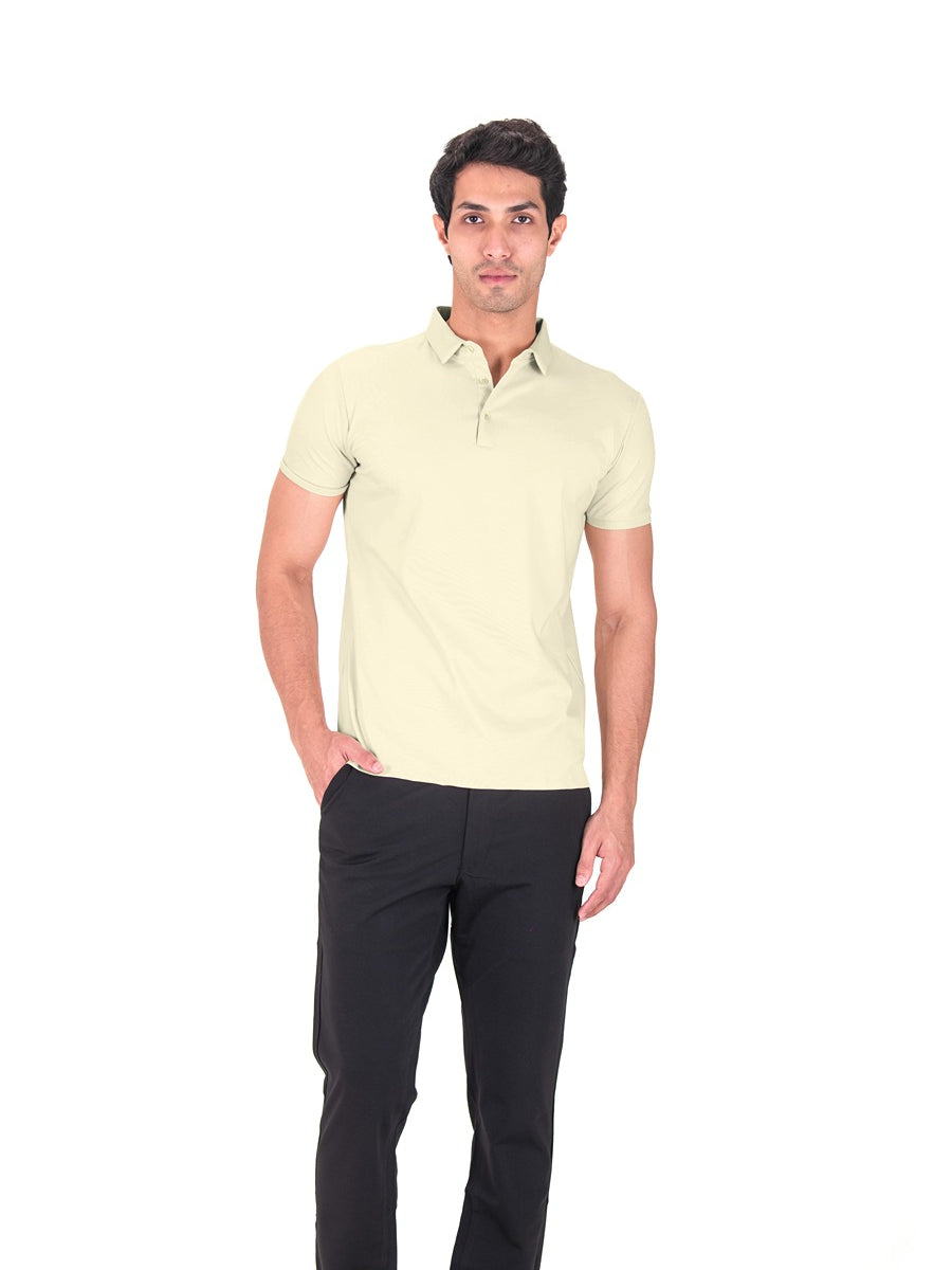 Fluid Cotton Polo - Butter crème