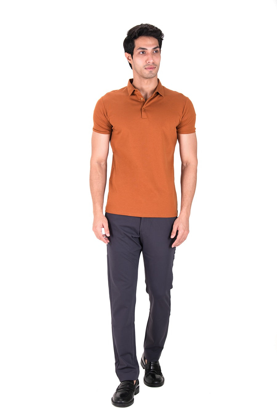 Fluid Cotton Polo - Molten Rust