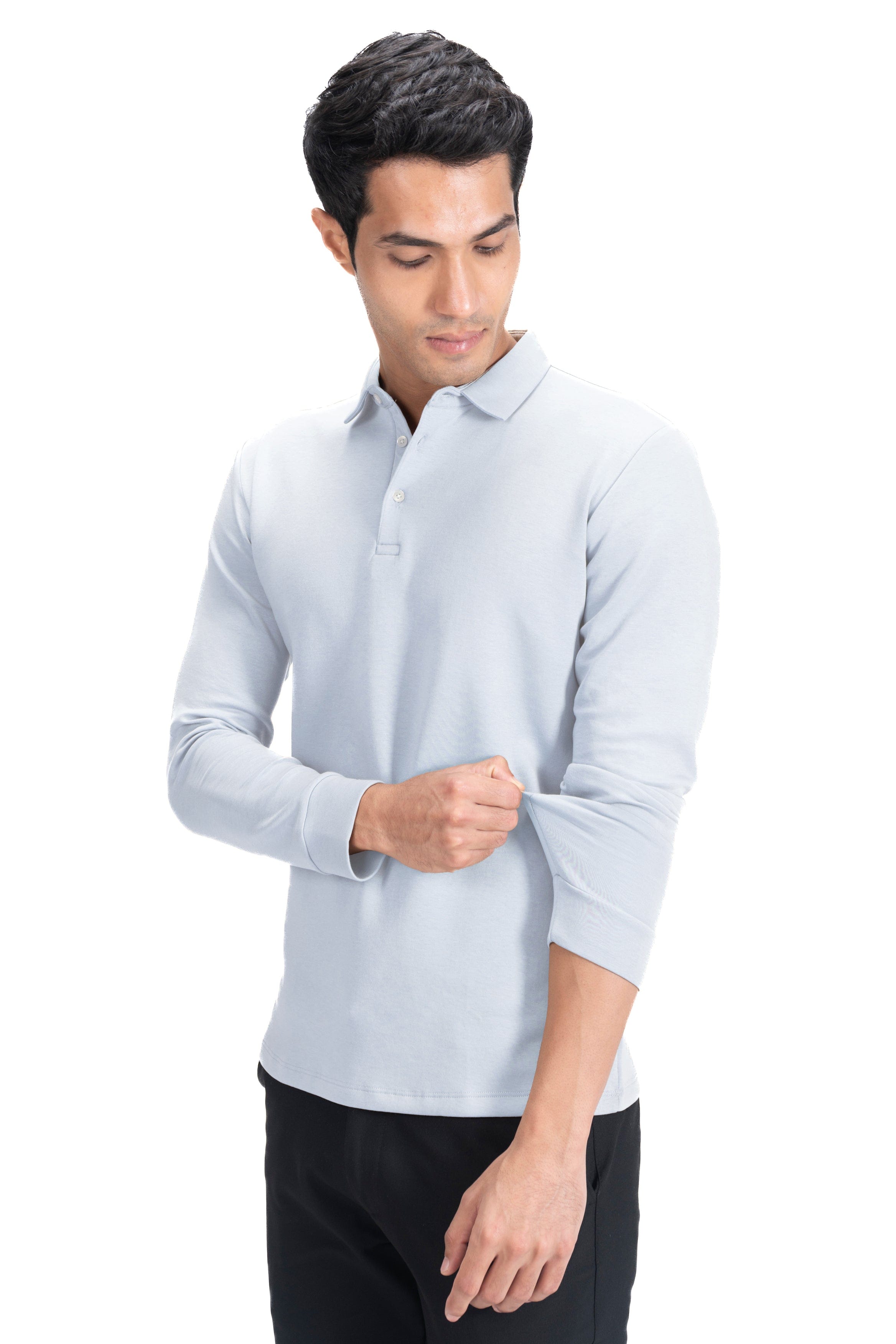 Legacy Polo Sweater- Steel Blue