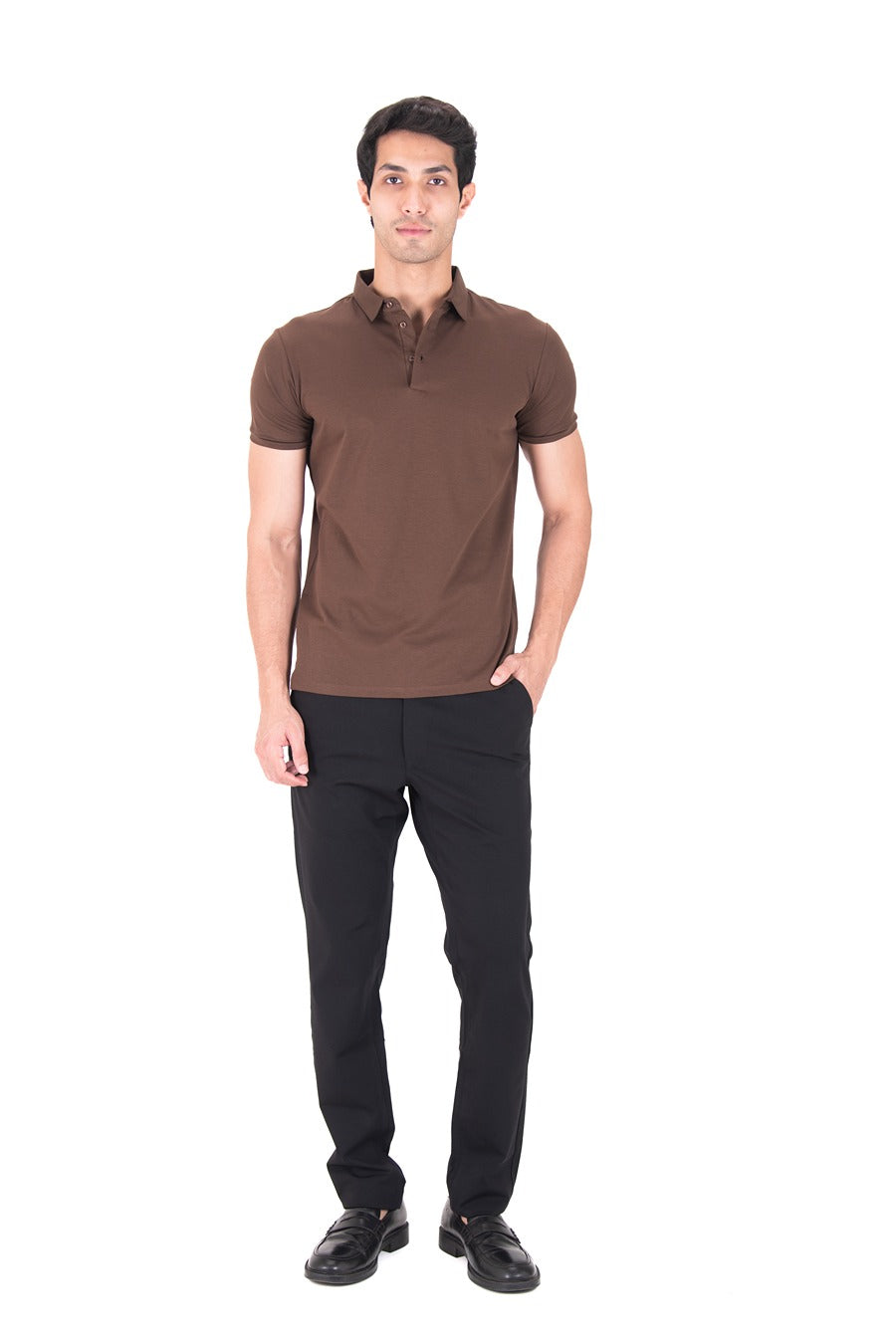 Fluid Cotton Polo - Espresso Brown
