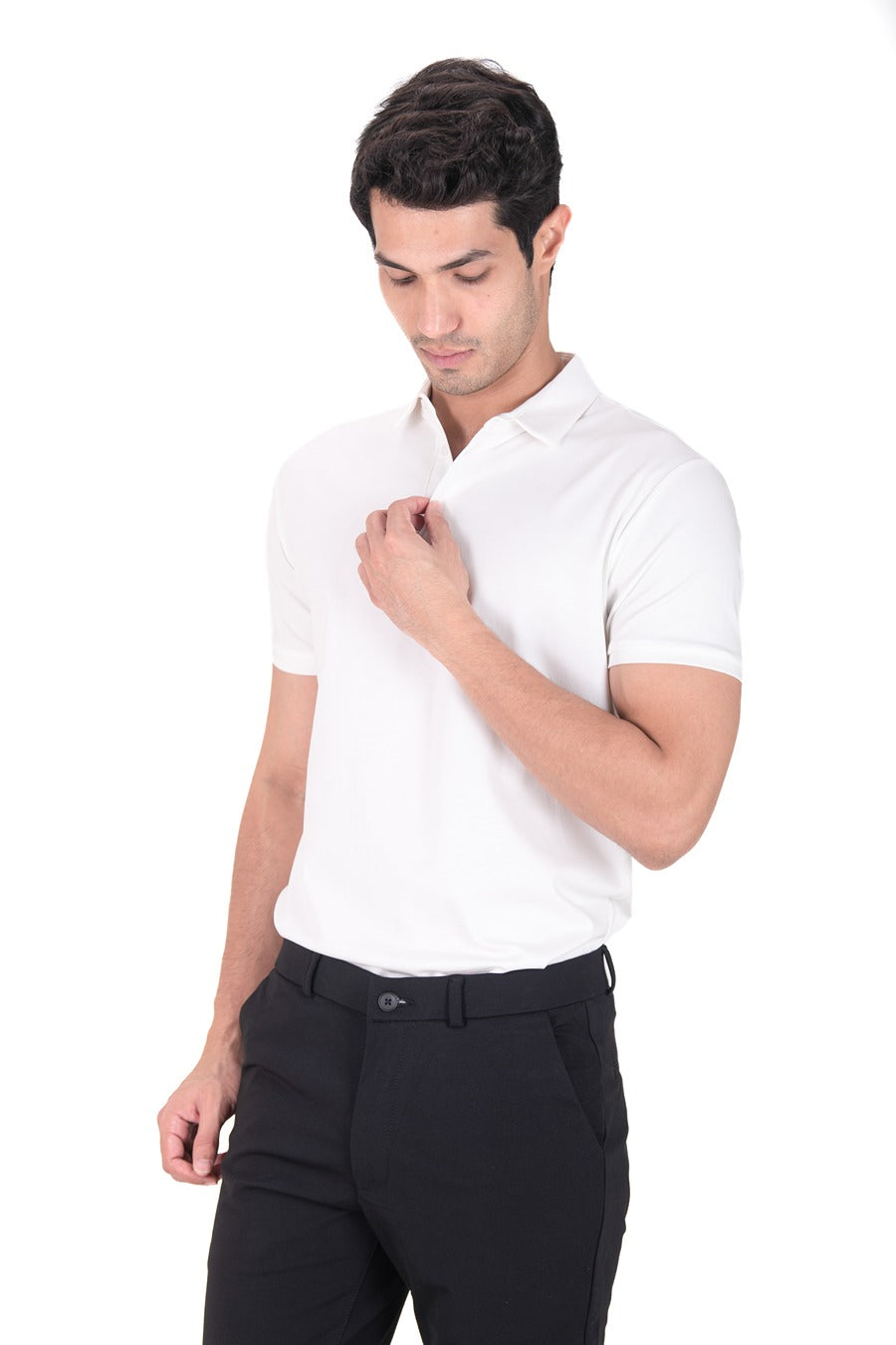 Fluid Cotton Polo - Frost White