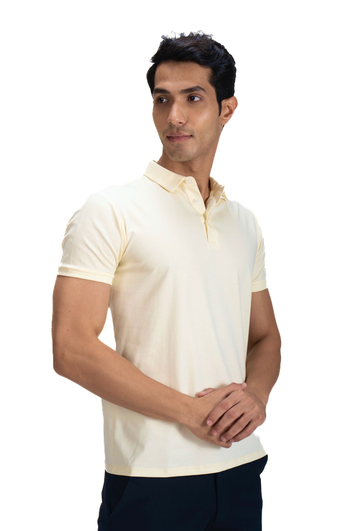 Fluid Cotton Polo - Butter crème