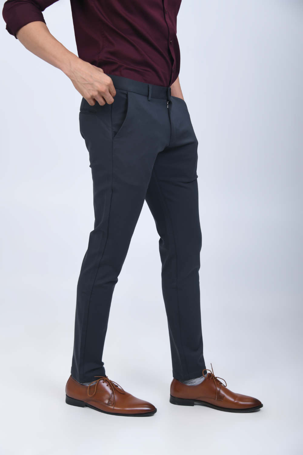 Flousers 2.0 | Stretchable Trousers For Men | Grey Tailored Fit ...