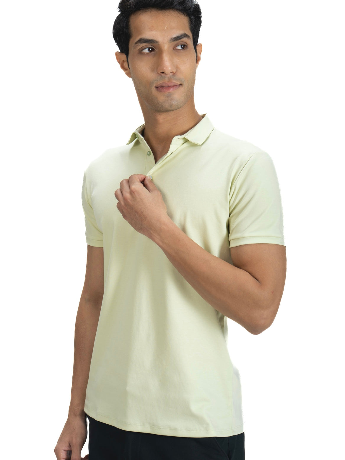 Fluid Cotton Polo - Matcha Cream