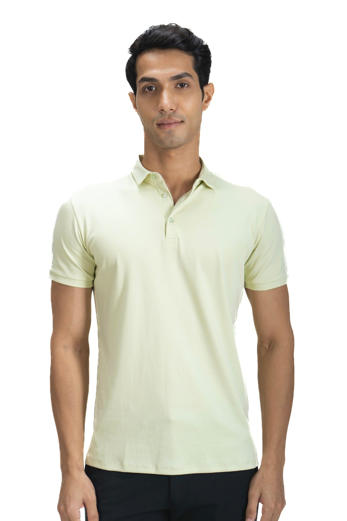 Fluid Cotton Polo - Matcha Cream