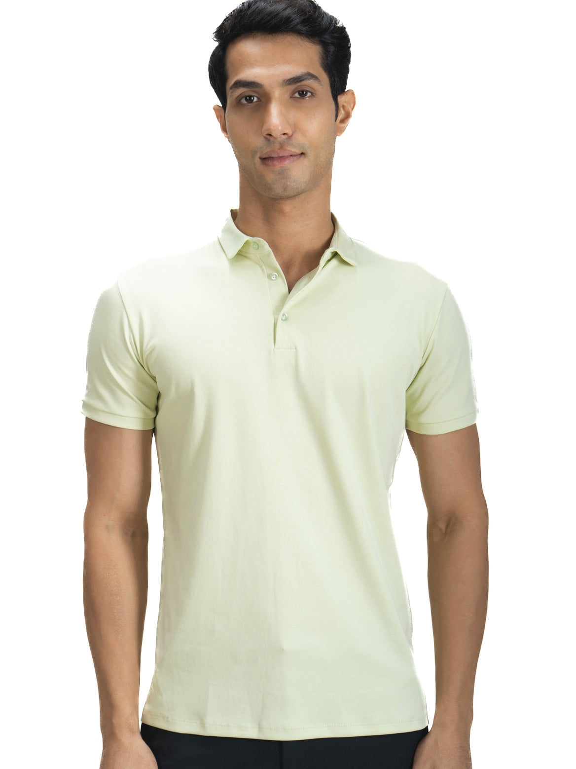 Fluid Cotton Polo - Matcha Cream