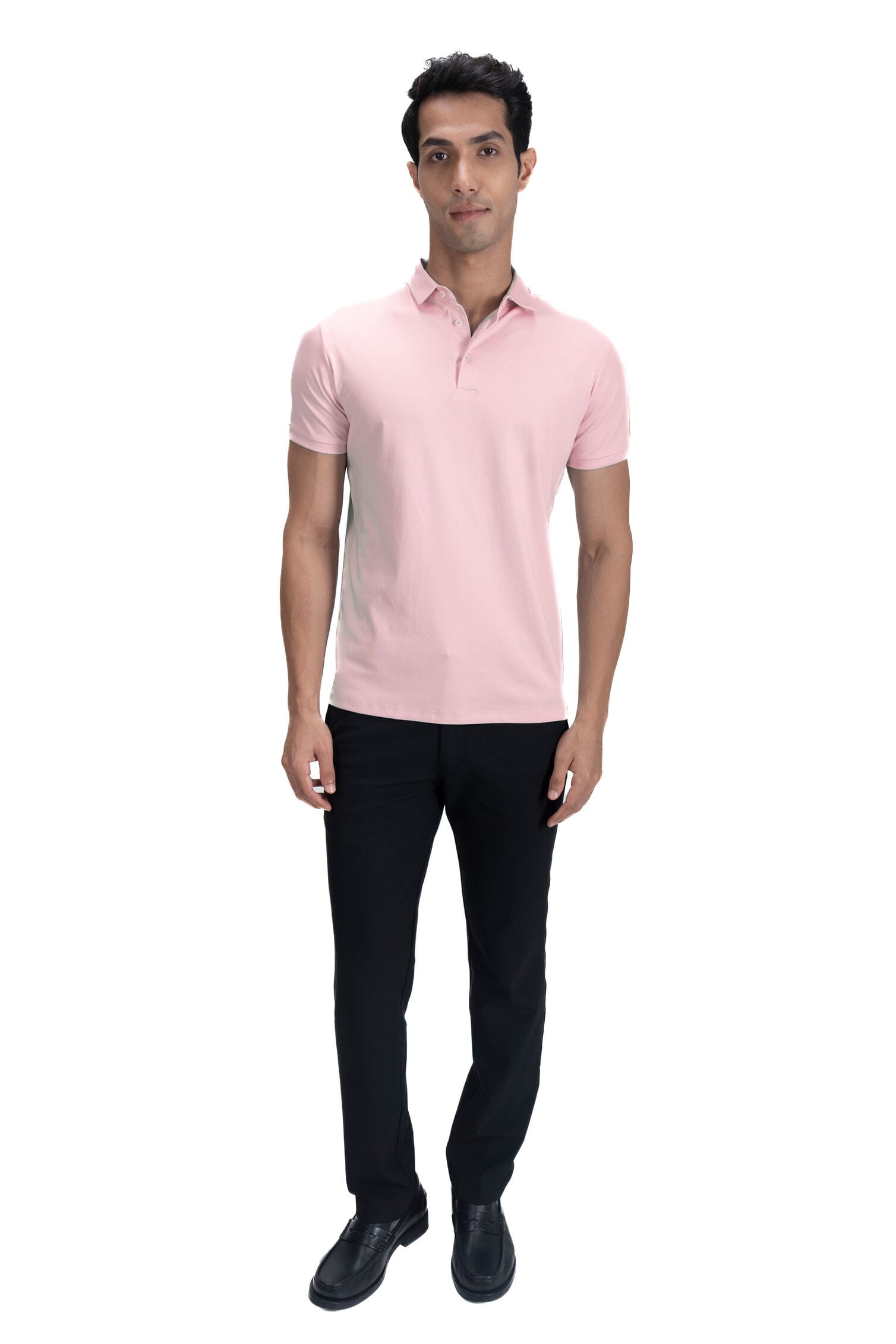 Fluid Cotton Polo - Coral Pink