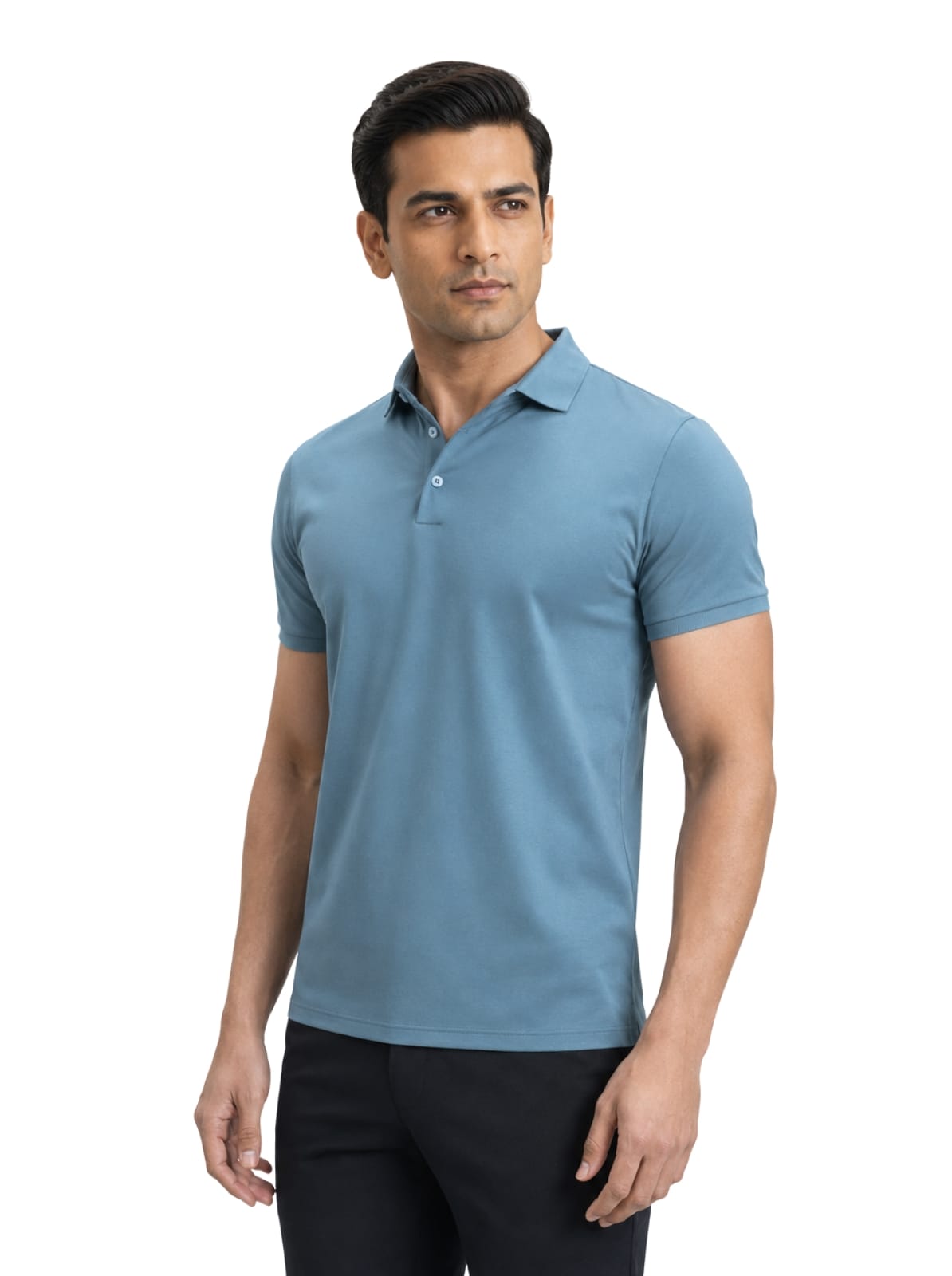 Fluid Cotton Polo - Aqua Blue