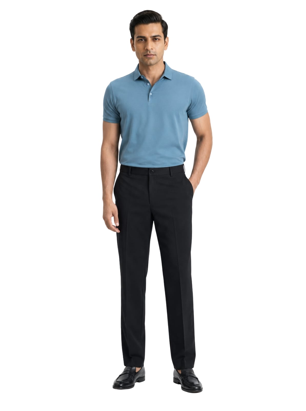 Fluid Cotton Polo - Aqua Blue