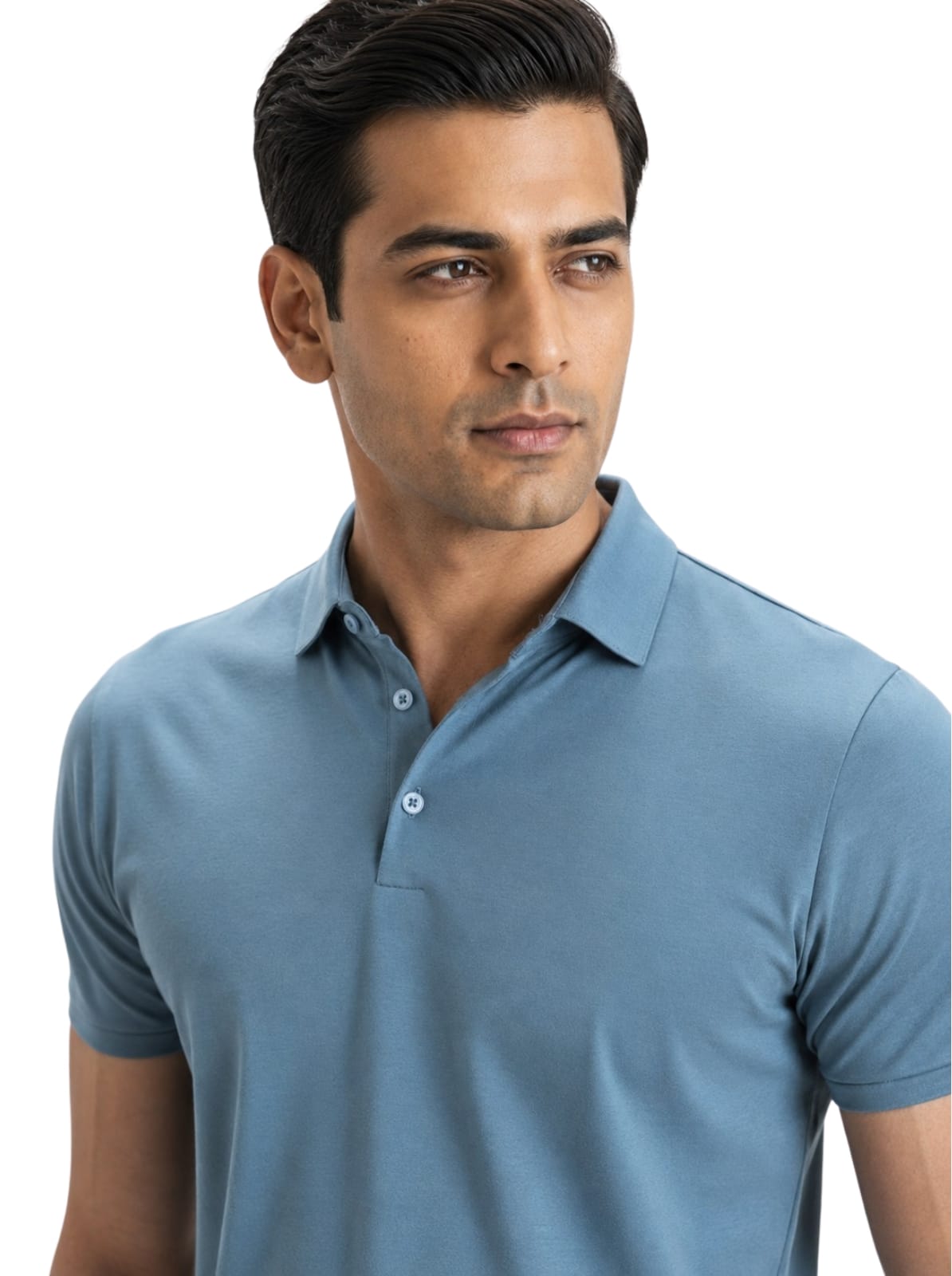 Fluid Cotton Polo - Aqua Blue