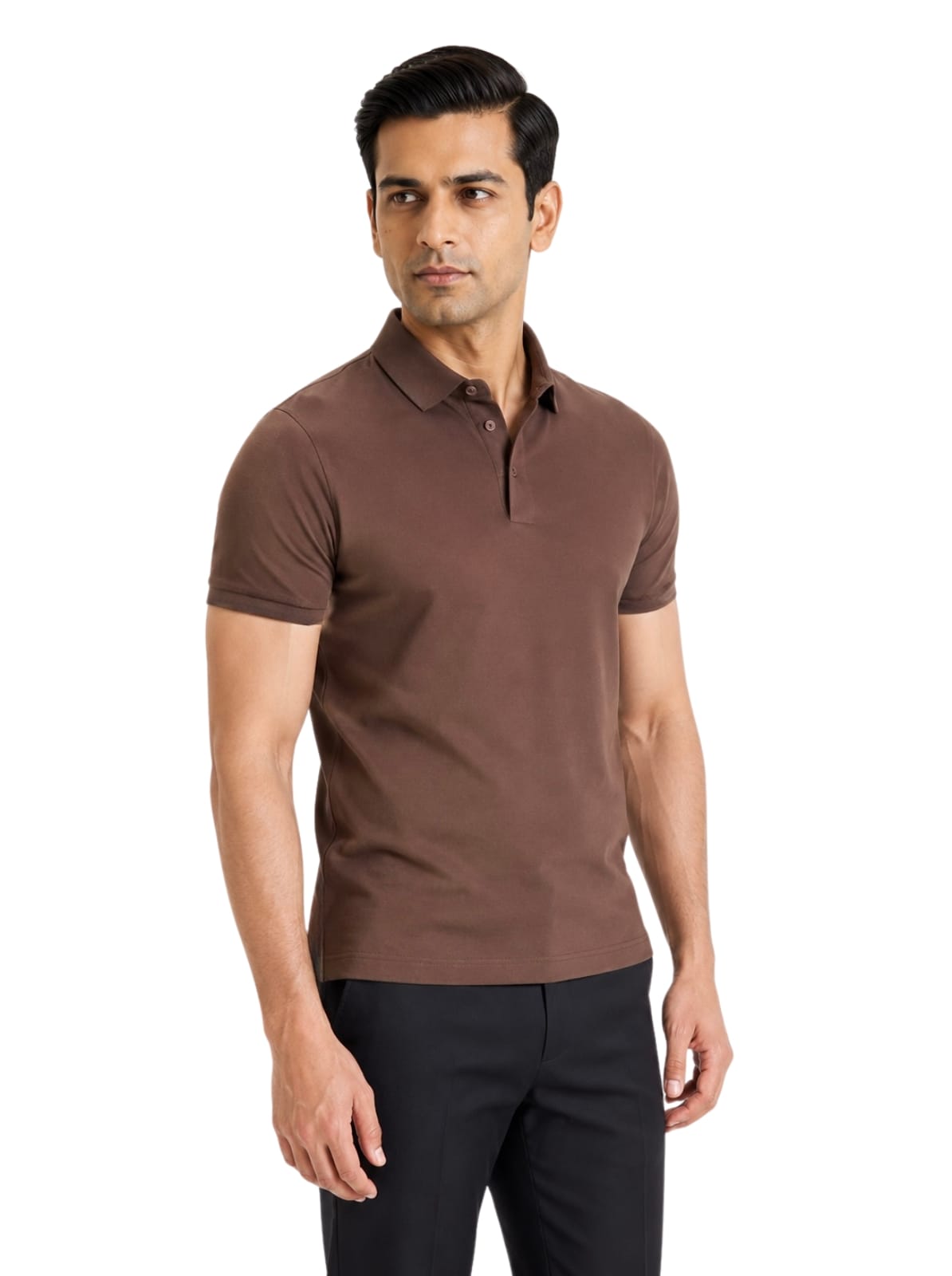 Fluid Cotton Polo - Espresso Brown