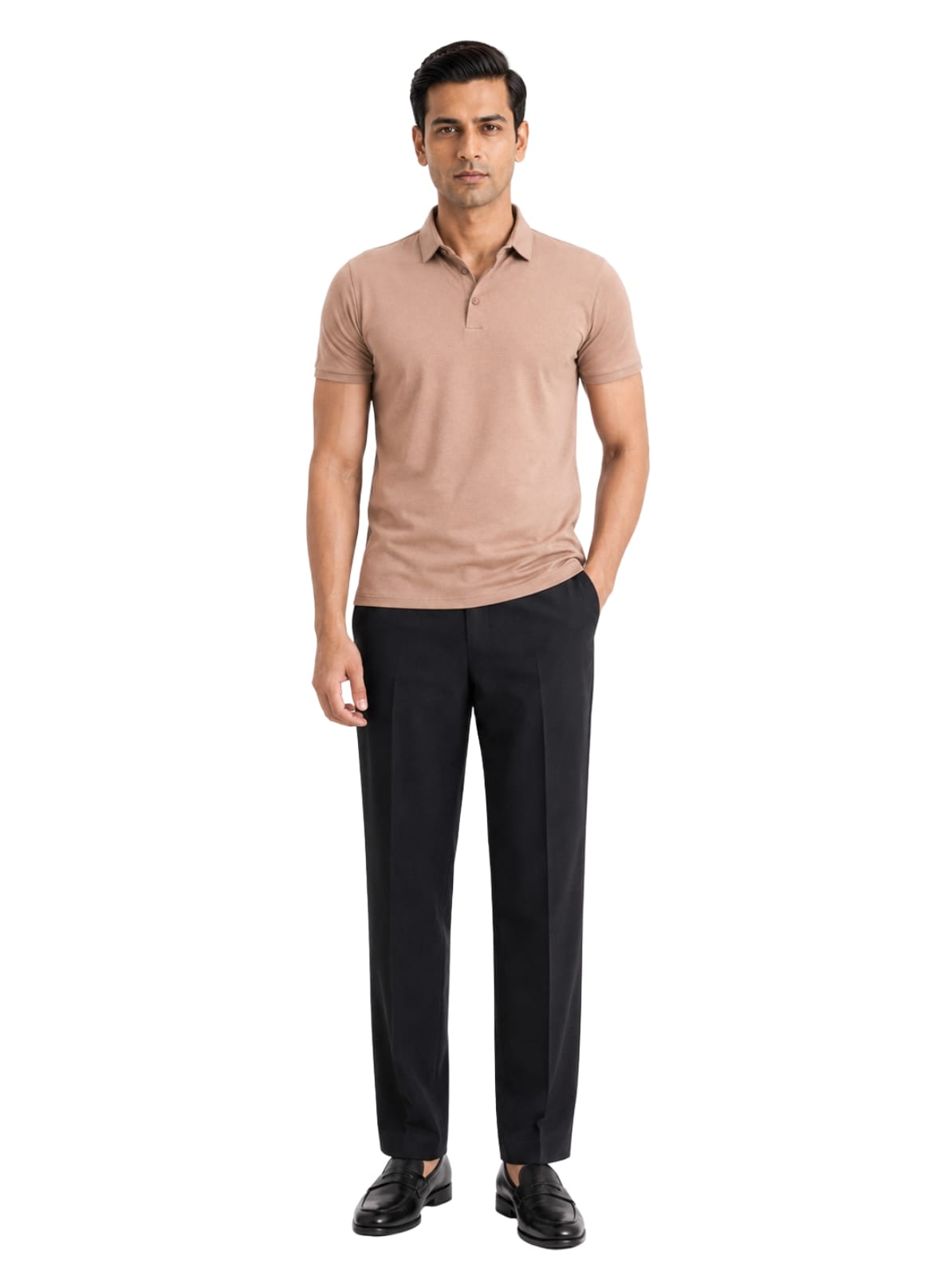 Fluid Cotton Polo - Warm Khaki