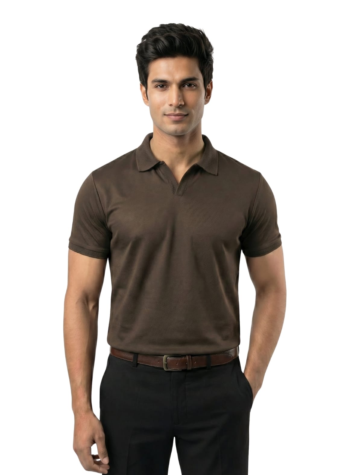 Wing Polo - Dark Brown